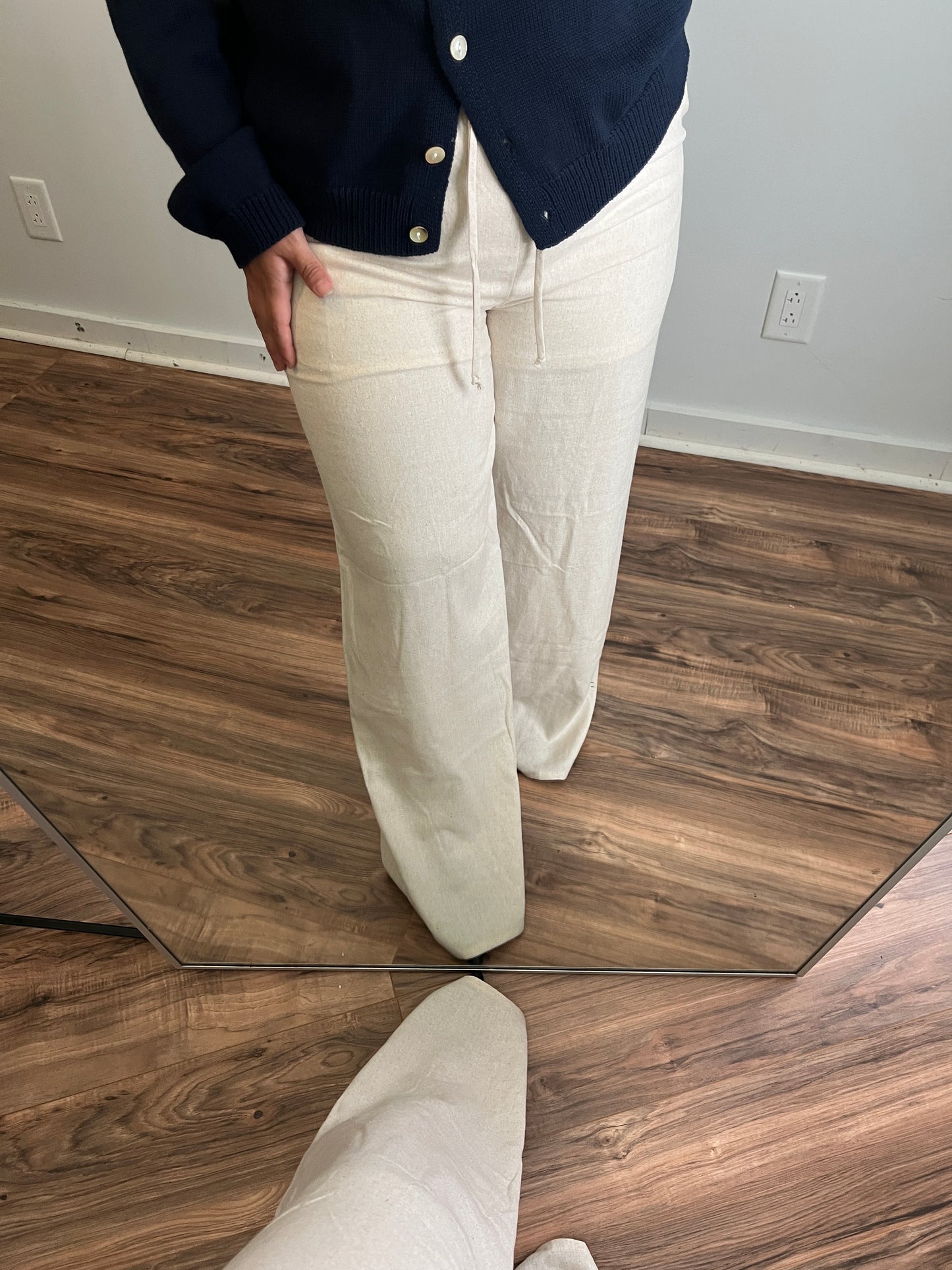 Cream latte Linen Pants