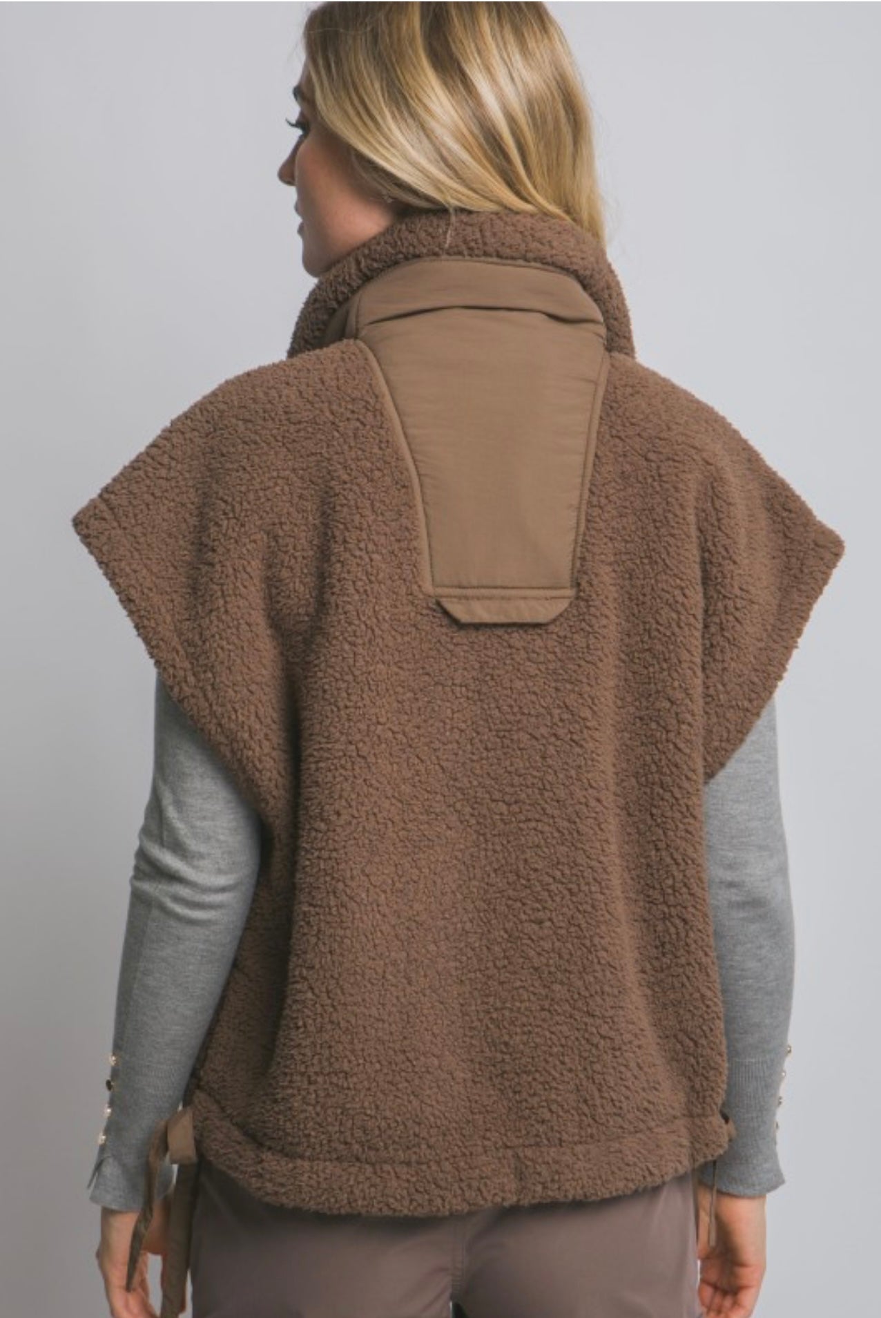 Teddy brown oversized vest