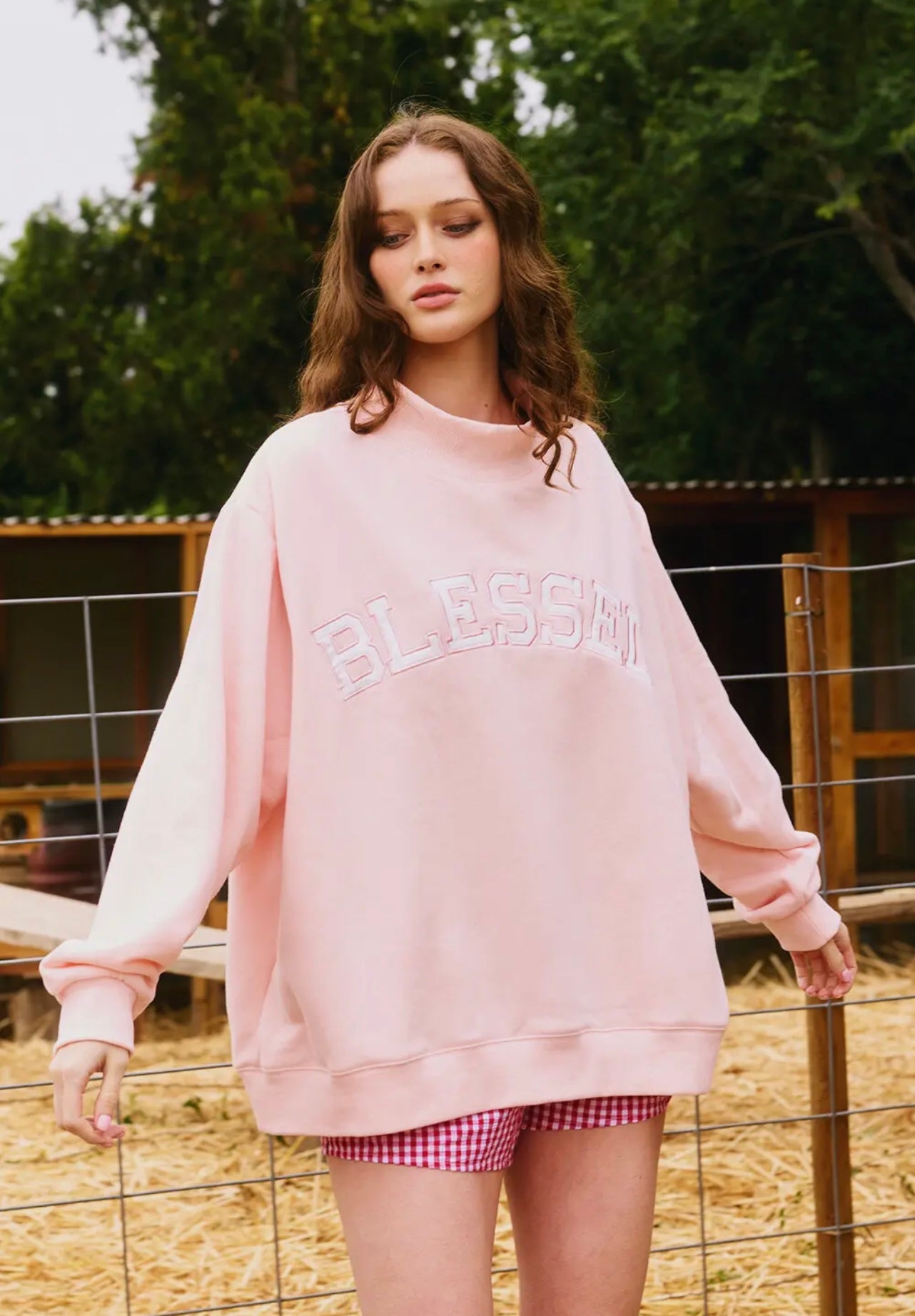 “Blessed” mock neck sweatshirt