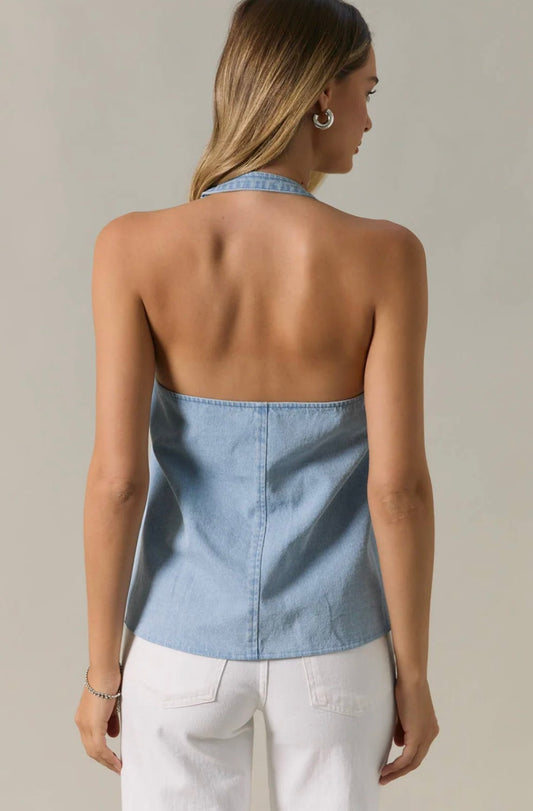 Carolina denim halter top