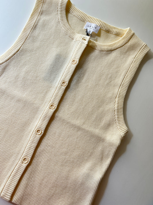 Button down ribbed top Beige